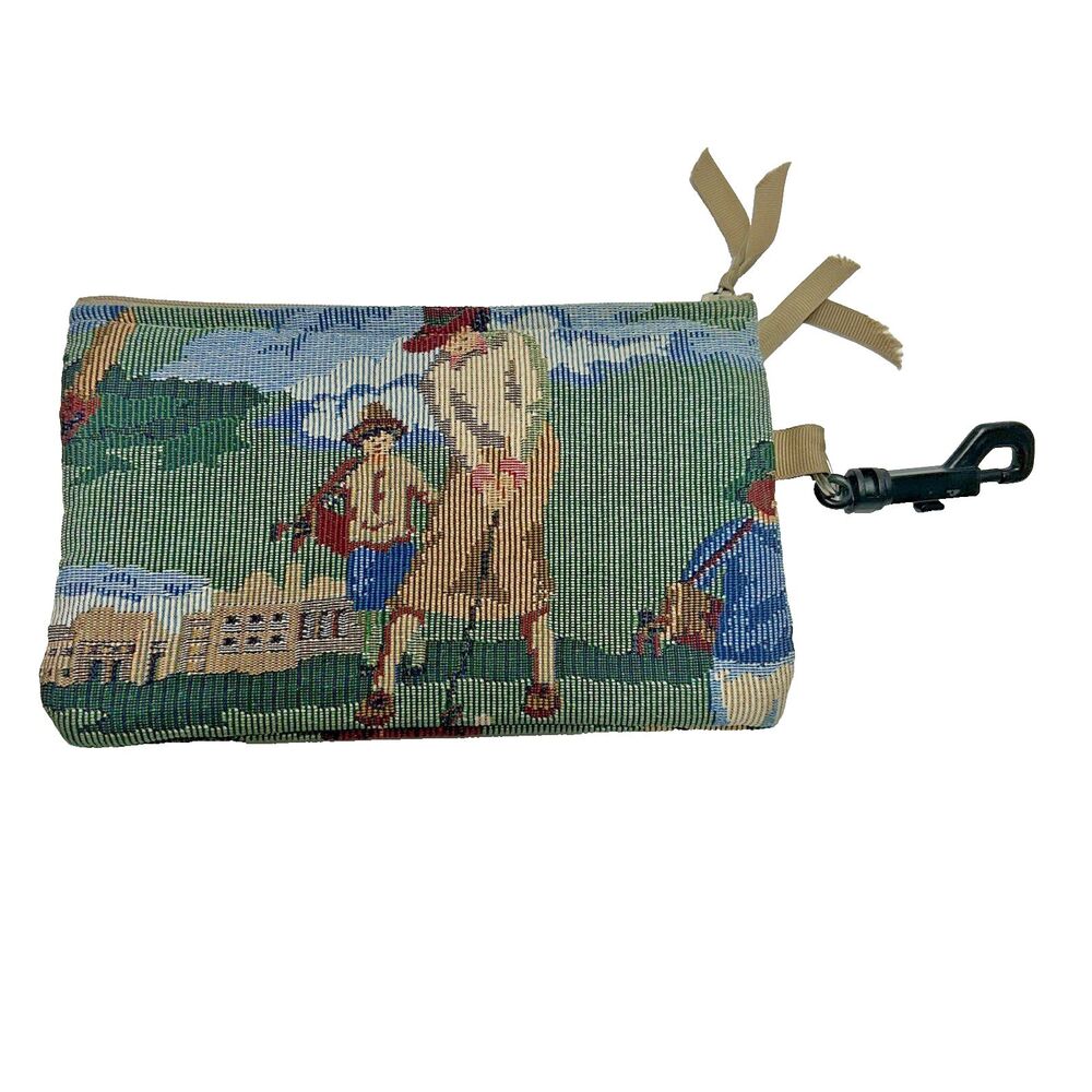 VTG Tapestry Golfer Tapestry Pouch Makeup Case Designs By Sandra USA Handcrafted